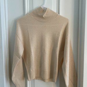 Cream 100% Cashmere Turtleneck Sweater